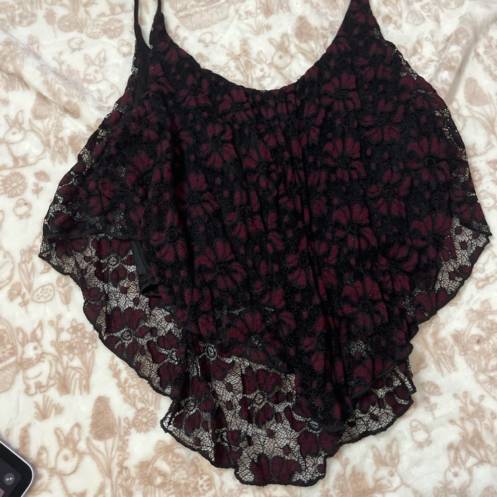 Poetry Black and Red Lace Camisole
